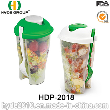 Salade en plastique to-Go tasse avec fourchette et tasse de dressage (HDP-2018)